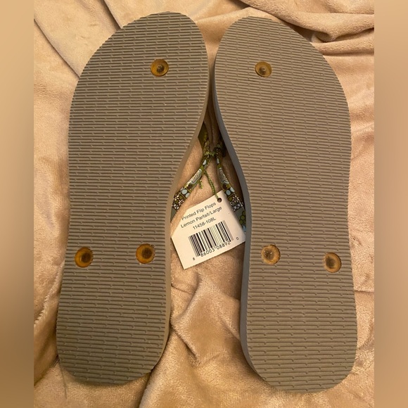 Vera Bradley Lemon Parfait Flip Flops Size Large - Picture 2 of 3